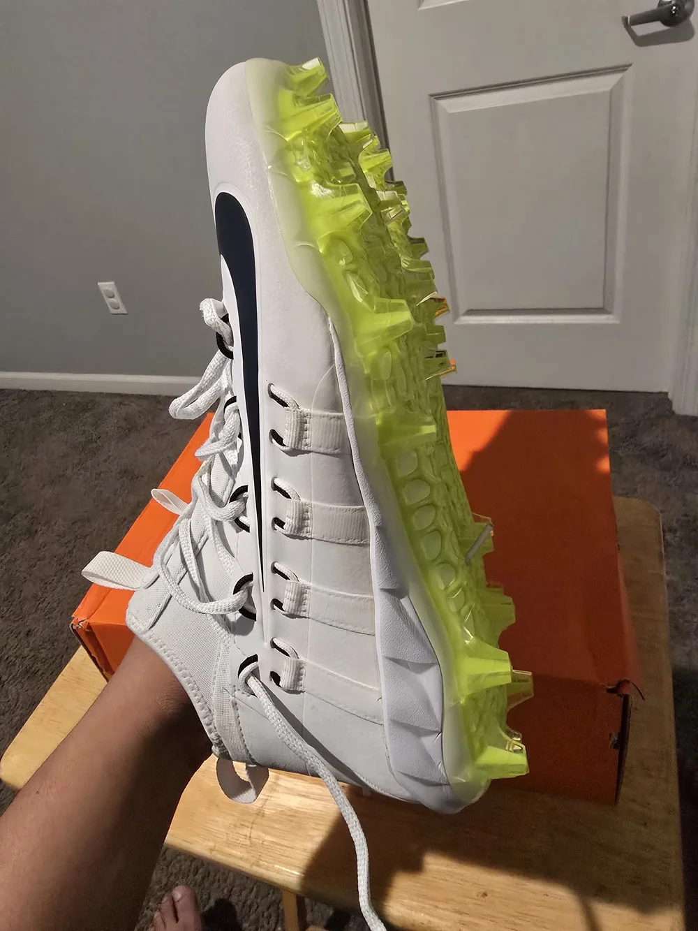 Nike Alpha Huarache 6 Elite LAX 880409 107 Lacrosse Cleats White Shoes Men 11